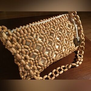 The Sak Beaded Tan Clutch